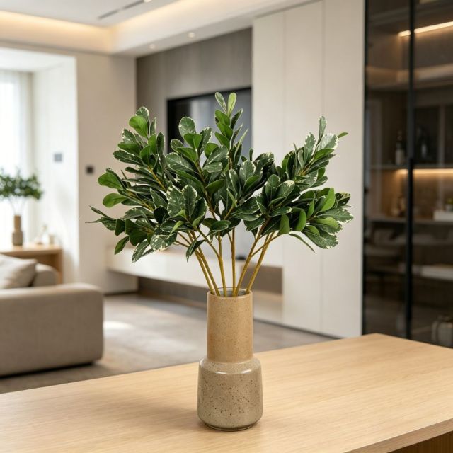 Custom design Artificial Single Stem 3‑Fork Desert Rose Leaves plant for Interior Decor,Premium Quality Artificial Single Stem 3‑Fork Desert Rose Leaves plant for Interior Decor