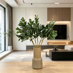 Custom design Artificial Single Stem 3‑Fork Desert Rose Leaves plant for Interior Decor,Premium Quality Artificial Single Stem 3‑Fork Desert Rose Leaves plant for Interior Decor
