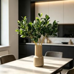 Custom design Artificial Single Stem 3‑Fork Desert Rose Leaves plant for Interior Decor,Premium Quality Artificial Single Stem 3‑Fork Desert Rose Leaves plant for Interior Decor