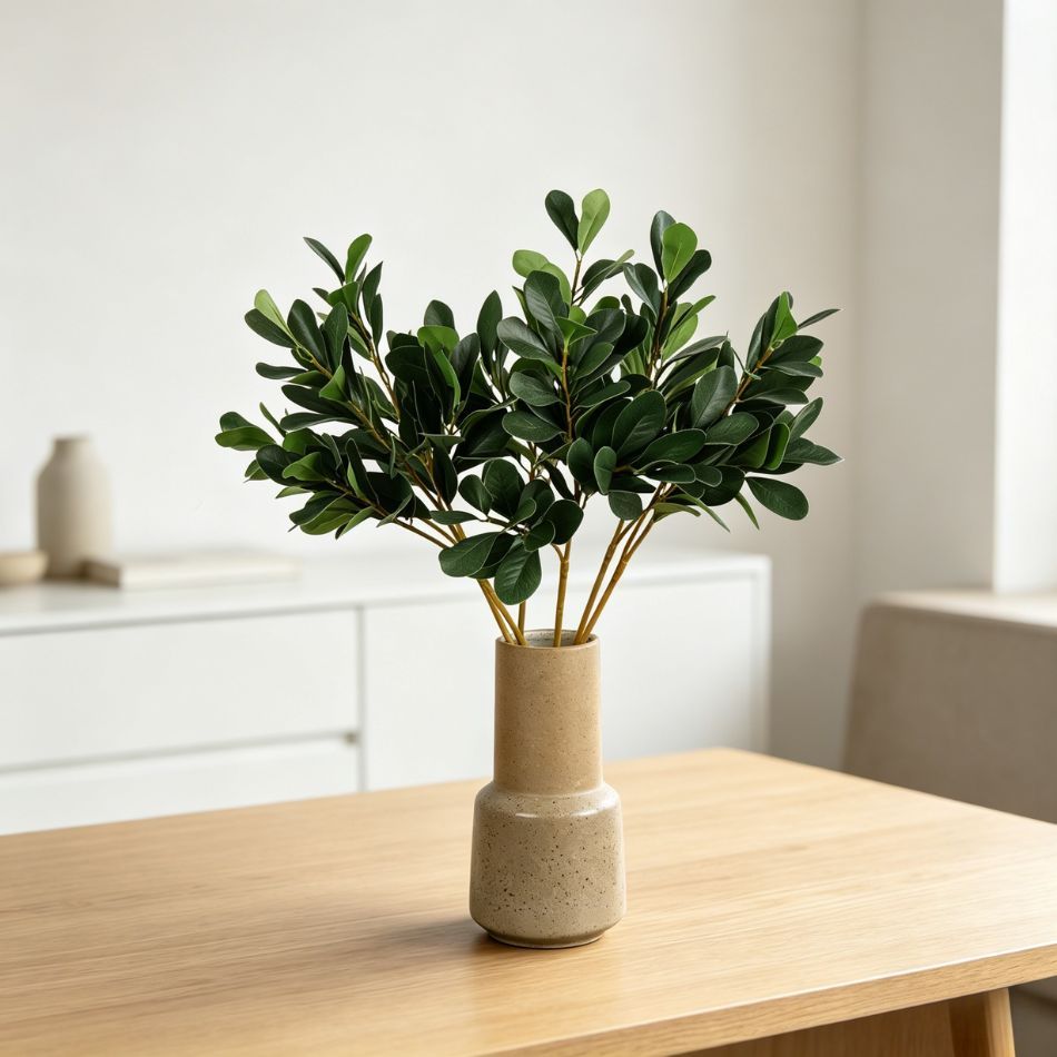 Custom design Artificial Single Stem 3‑Fork Desert Rose Leaves plant for Interior Decor,Premium Quality Artificial Single Stem 3‑Fork Desert Rose Leaves plant for Interior Decor