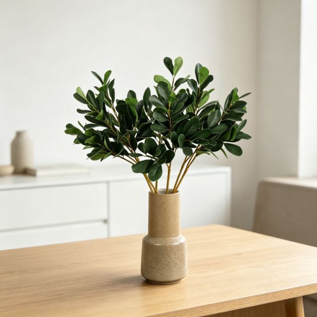 Custom design Artificial Single Stem 3‑Fork Desert Rose Leaves plant for Interior Decor,Premium Quality Artificial Single Stem 3‑Fork Desert Rose Leaves plant for Interior Decor