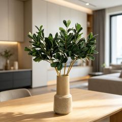 Custom design Artificial Single Stem 3‑Fork Desert Rose Leaves plant for Interior Decor,Premium Quality Artificial Single Stem 3‑Fork Desert Rose Leaves plant for Interior Decor