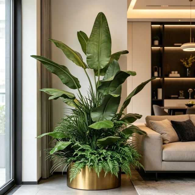 Custom design Artificial Tropical Greenery Arrangement for Home/Office/Hotel Decor,High Simulated Artificial Tropical Greenery Arrangement for Home/Office/Hotel Decor