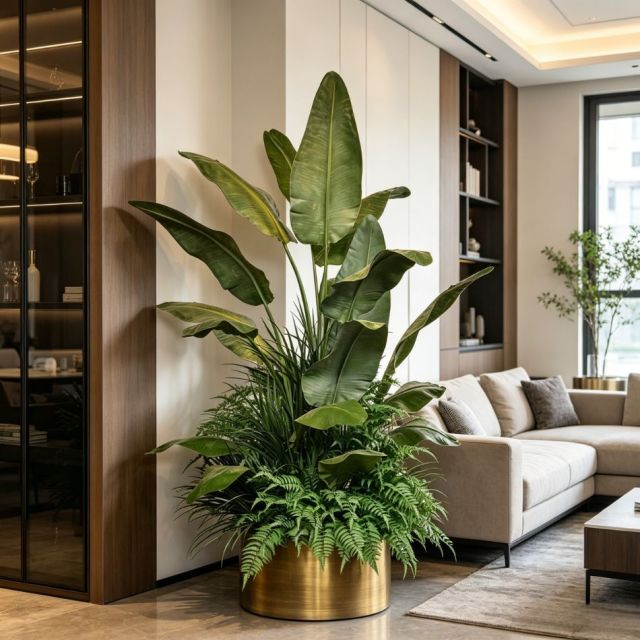 Custom design Artificial Tropical Greenery Arrangement for Home/Office/Hotel Decor,High Simulated Artificial Tropical Greenery Arrangement for Home/Office/Hotel Decor