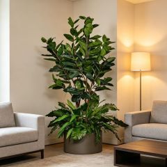 Custom design Artificial Rubber Tree Greenery Arrangement Potted Plant for Indoor Decor,Premium Quality Artificial Rubber Tree Greenery Arrangement Potted Plant for Indoor Decor