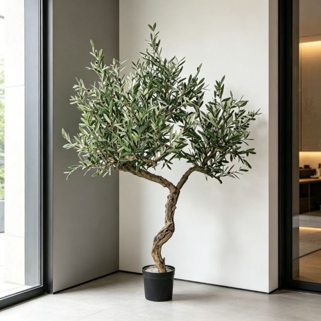 190CM STYLISH FAUX OLIVE TREE,Wholesale 190cm(6.2') Natural Trunk Artificial Olive Tree | Modern Art Decor for Restaurant & Hotel | Chinese Supplier