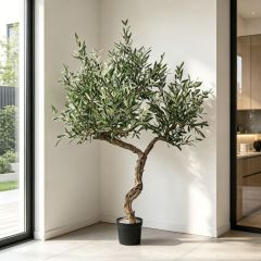 190CM STYLISH FAUX OLIVE TREE,Wholesale 190cm(6.2') Natural Trunk Artificial Olive Tree | Modern Art Decor for Restaurant & Hotel | Chinese Supplier