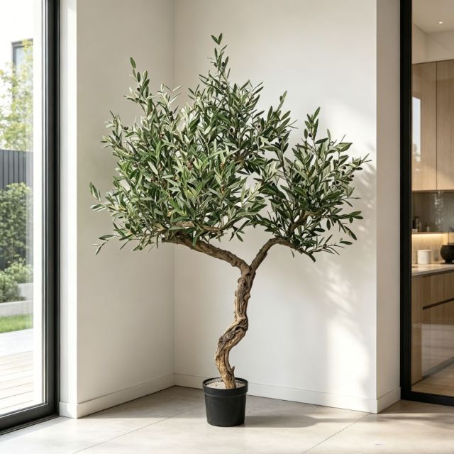 190CM STYLISH FAUX OLIVE TREE,Wholesale 190cm(6.2') Natural Trunk Artificial Olive Tree | Modern Art Decor for Restaurant & Hotel | Chinese Supplier