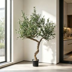 190CM STYLISH FAUX OLIVE TREE,Wholesale 190cm(6.2') Natural Trunk Artificial Olive Tree | Modern Art Decor for Restaurant & Hotel | Chinese Supplier