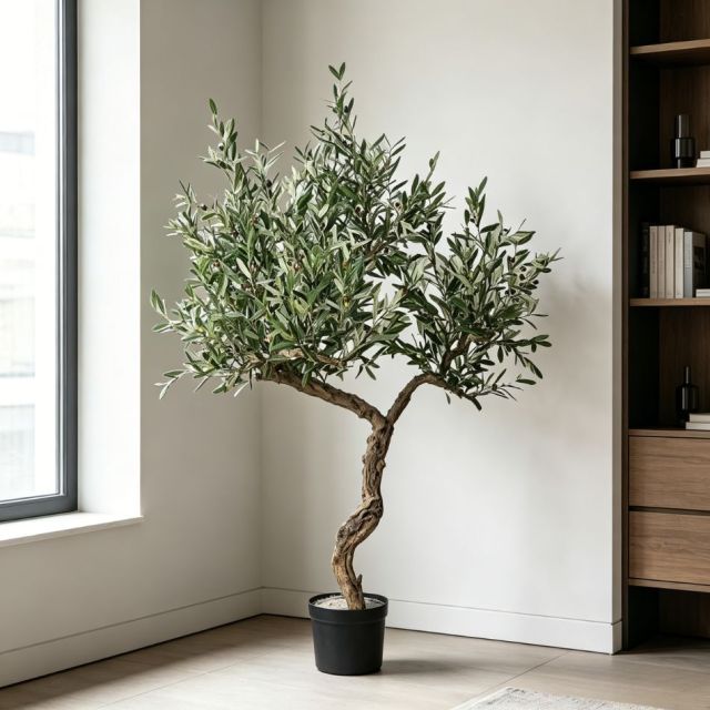 190CM STYLISH FAUX OLIVE TREE,Wholesale 190cm(6.2') Natural Trunk Artificial Olive Tree | Modern Art Decor for Restaurant & Hotel | Chinese Supplier