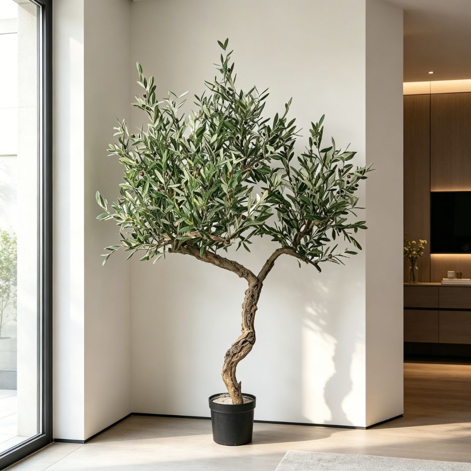 190CM STYLISH FAUX OLIVE TREE,Wholesale 190cm(6.2') Natural Trunk Artificial Olive Tree | Modern Art Decor for Restaurant & Hotel | Chinese Supplier