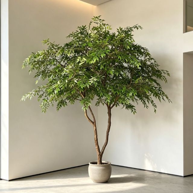 300CM Custom Design Natural Trunk Artificial Russian Olive Floor Tree for Interior Decor,300CM Custom Design Natural Trunk Artificial Russian Olive Floor Tree for Interior Decor
