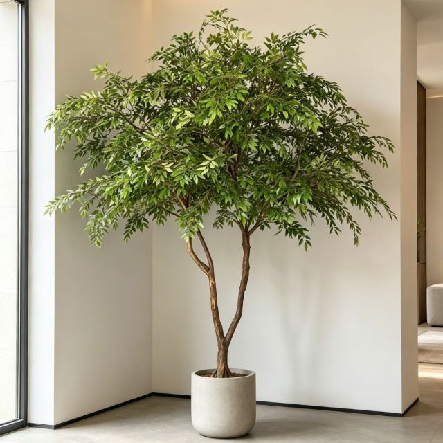 300CM Custom Design Natural Trunk Artificial Russian Olive Floor Tree for Interior Decor,300CM Custom Design Natural Trunk Artificial Russian Olive Floor Tree for Interior Decor
