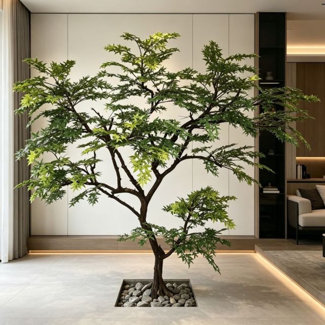250CM Custom Design Natural Branch Artificial Green Maple Tree for Interior Decor,250CM Custom Design Natural Branch Artificial Green Maple Tree for Interior Decor