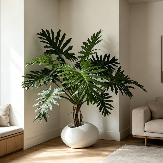 150CM Custom Design Potted Artificial Philodendron Plant for Interior Decor,150CM Custom Design Potted Artificial Philodendron Plant for Interior Decor
