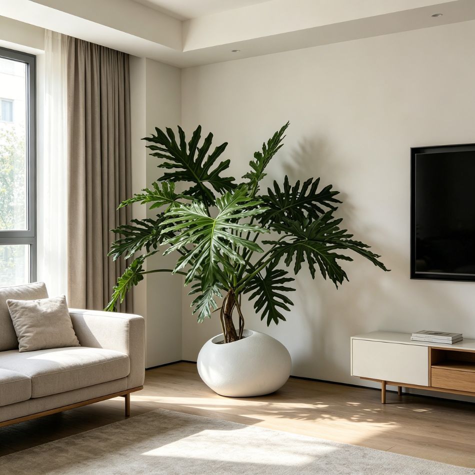 150CM Custom Design Potted Artificial Philodendron Plant for Interior Decor,150CM Custom Design Potted Artificial Philodendron Plant for Interior Decor