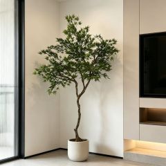 170CM Custom Design Twisted Trunk Artificial Feather Maple Tree for Interior Design,170CM Custom Design Twisted Trunk Artificial Feather Maple Tree for Interior Design