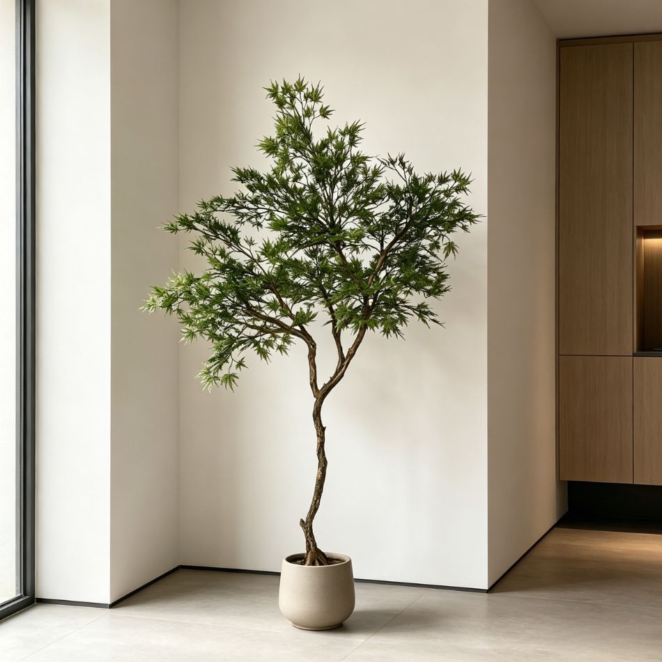 170CM Custom Design Twisted Trunk Artificial Feather Maple Tree for Interior Design,170CM Custom Design Twisted Trunk Artificial Feather Maple Tree for Interior Design