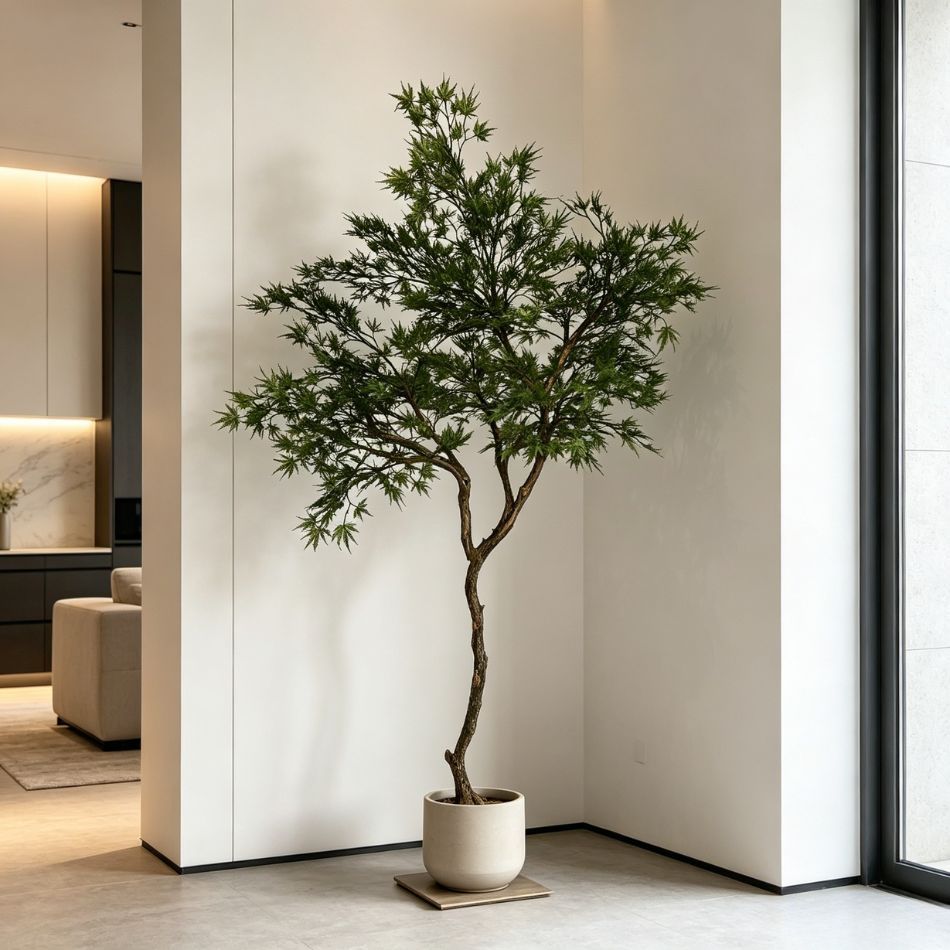 170CM Custom Design Twisted Trunk Artificial Feather Maple Tree for Interior Design,170CM Custom Design Twisted Trunk Artificial Feather Maple Tree for Interior Design