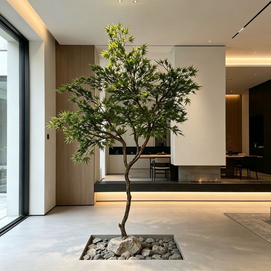 170CM Custom Design Twisted Trunk Artificial Feather Maple Tree for Interior Design,170CM Custom Design Twisted Trunk Artificial Feather Maple Tree for Interior Design