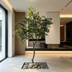 170CM Custom Design Twisted Trunk Artificial Feather Maple Tree for Interior Design,170CM Custom Design Twisted Trunk Artificial Feather Maple Tree for Interior Design