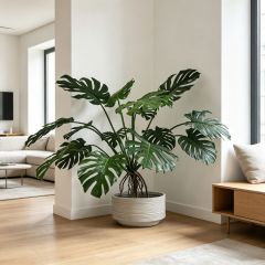 130CM Custom Design Potted Artificial Monstera Philodendron Plant for Interior Design,130CM Custom Design Potted Artificial Monstera Philodendron Plant for Interior Design