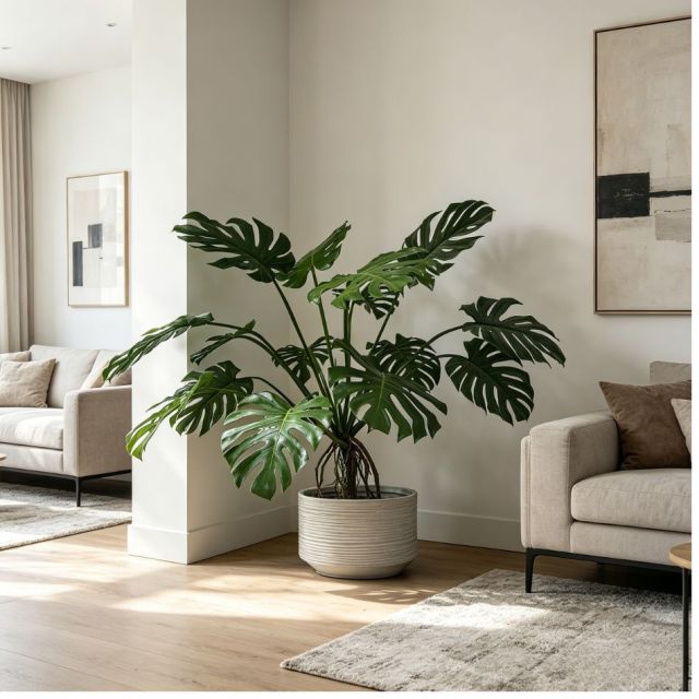 130CM Custom Design Potted Artificial Monstera Philodendron Plant for Interior Design,130CM Custom Design Potted Artificial Monstera Philodendron Plant for Interior Design