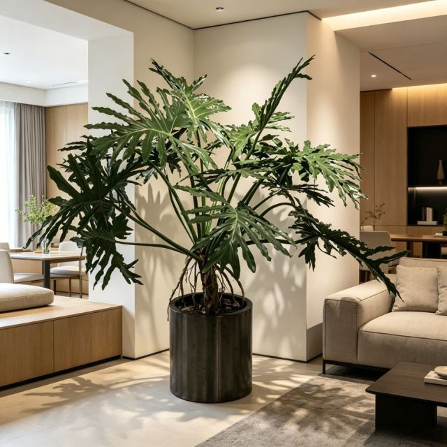 155CM Custom Design Potted Artificial Philodendron Plant for Home Decor,155CM Custom Design Potted Artificial Philodendron Plant for Home Decor