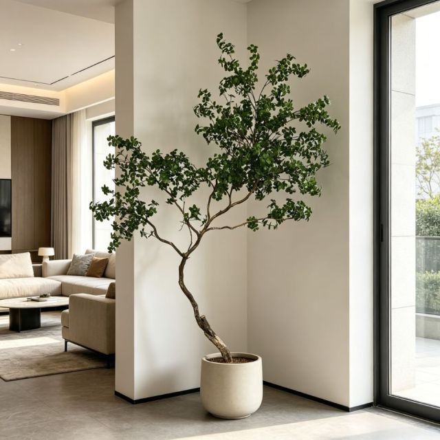250CM Permium Quality Curved Trunk Artificial Schefflera Floor Tree for Interor Design,250CM Permium Quality Curved Trunk Artificial Schefflera Floor Tree for Interor Design