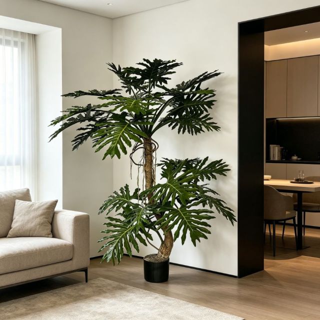 225CM Custom Design Potted Artificial Split-Leaf Philodendron Plant for Indoor Decor,225CM Custom Design Potted Artificial Split-Leaf Philodendron Plant for Indoor Decor
