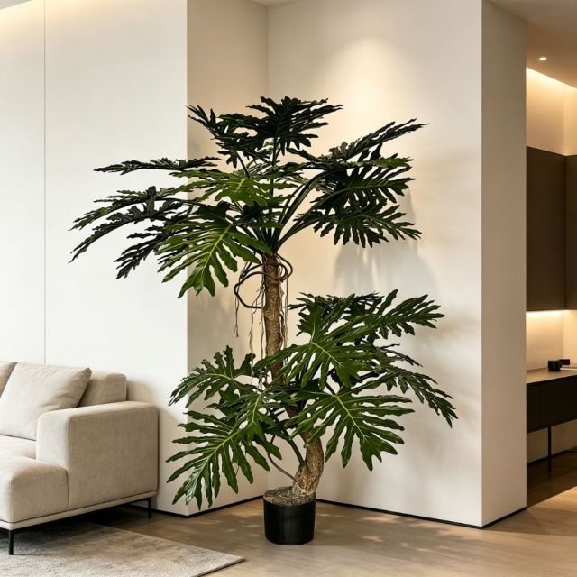 225CM Custom Design Potted Artificial Split-Leaf Philodendron Plant for Indoor Decor,225CM Custom Design Potted Artificial Split-Leaf Philodendron Plant for Indoor Decor