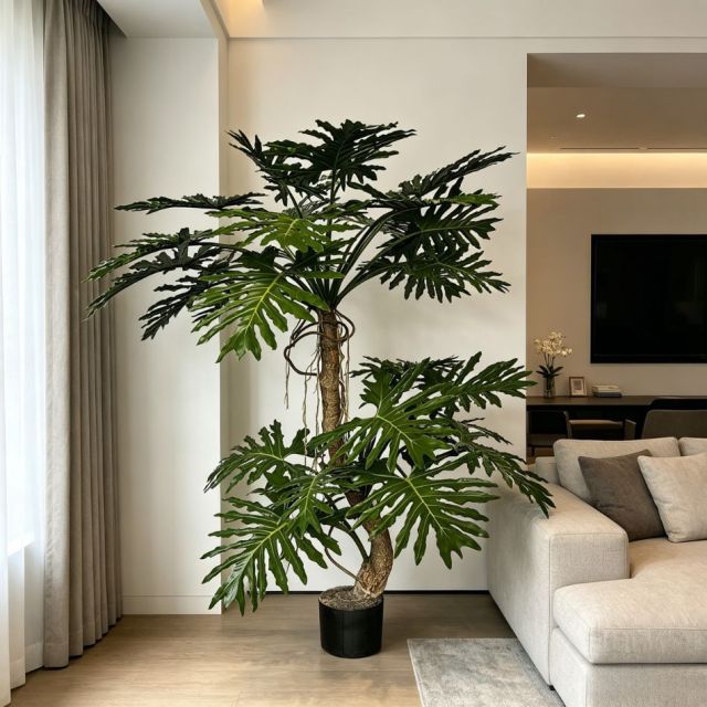 225CM Custom Design Potted Artificial Split-Leaf Philodendron Plant for Indoor Decor,225CM Custom Design Potted Artificial Split-Leaf Philodendron Plant for Indoor Decor