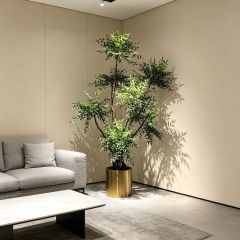 230CM Permium Quality Multi-Stem Potted Artificial Nandina Plant for Interior Design,230CM Permium Quality Multi-Stem Potted Artificial Nandina Plant for Interior Design