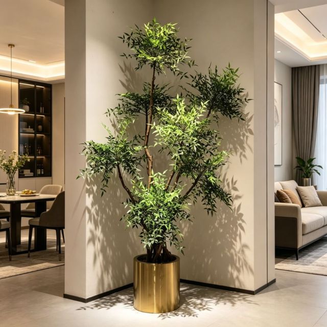 230CM Permium Quality Multi-Stem Potted Artificial Nandina Plant for Interior Design,230CM Permium Quality Multi-Stem Potted Artificial Nandina Plant for Interior Design