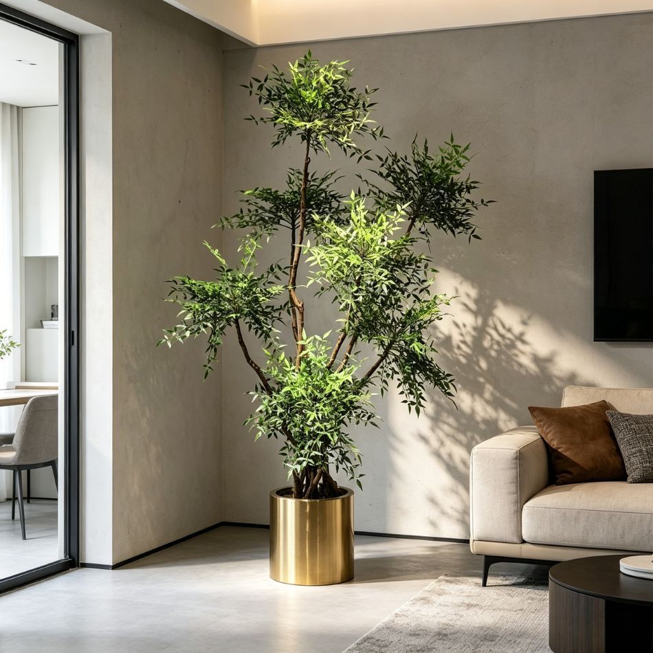 230CM Permium Quality Multi-Stem Potted Artificial Nandina Plant for Interior Design,230CM Permium Quality Multi-Stem Potted Artificial Nandina Plant for Interior Design