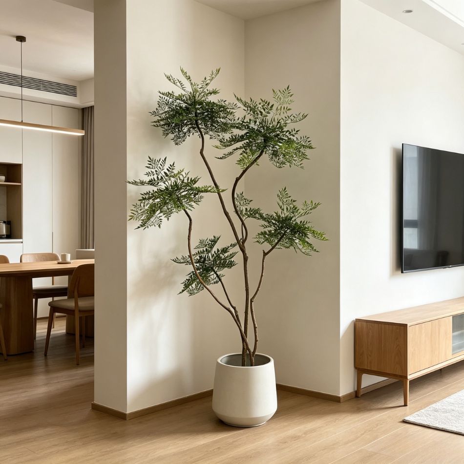 220CM Custom Design Curved Branch Potted Artificial Nandina Plant for Interior Decor,220CM Custom Design Curved Branch Potted Artificial Nandina Plant for Interior Decor