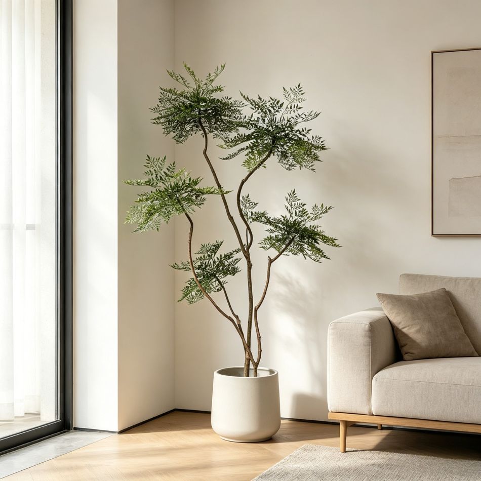 220CM Custom Design Curved Branch Potted Artificial Nandina Plant for Interior Decor,220CM Custom Design Curved Branch Potted Artificial Nandina Plant for Interior Decor