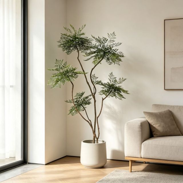 220CM Custom Design Curved Branch Potted Artificial Nandina Plant for Interior Decor,220CM Custom Design Curved Branch Potted Artificial Nandina Plant for Interior Decor