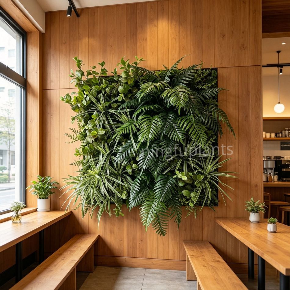 100*100CM Custom Tropical Artificial Plant Vertical Green Wall for Indoor Decor,100*100CM Custom Tropical Artificial Plant Vertical Green Wall for Indoor Decor