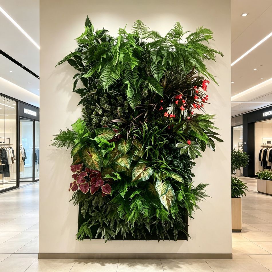 Colorful Mixed Artificial Tropical Plant Green Wall Panel for Interior Design,Colorful Mixed Artificial Tropical Plant Green Wall Panel for Interior Design