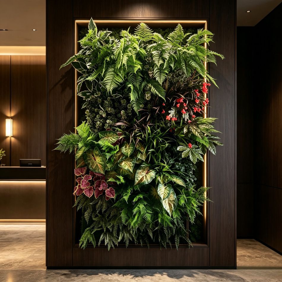 Colorful Mixed Artificial Tropical Plant Green Wall Panel for Interior Design,Colorful Mixed Artificial Tropical Plant Green Wall Panel for Interior Design