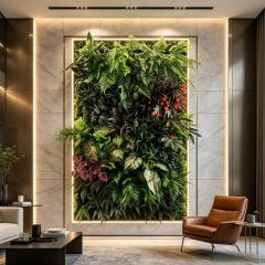 Colorful Mixed Artificial Tropical Plant Green Wall Panel for Interior Design,Colorful Mixed Artificial Tropical Plant Green Wall Panel for Interior Design