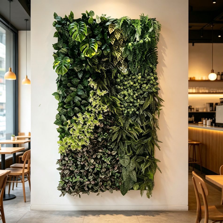 Large Framed Tropical Artificial Green Wall Panel for Interior Decor,Large Framed Tropical Artificial Green Wall Panel for Interior Decor