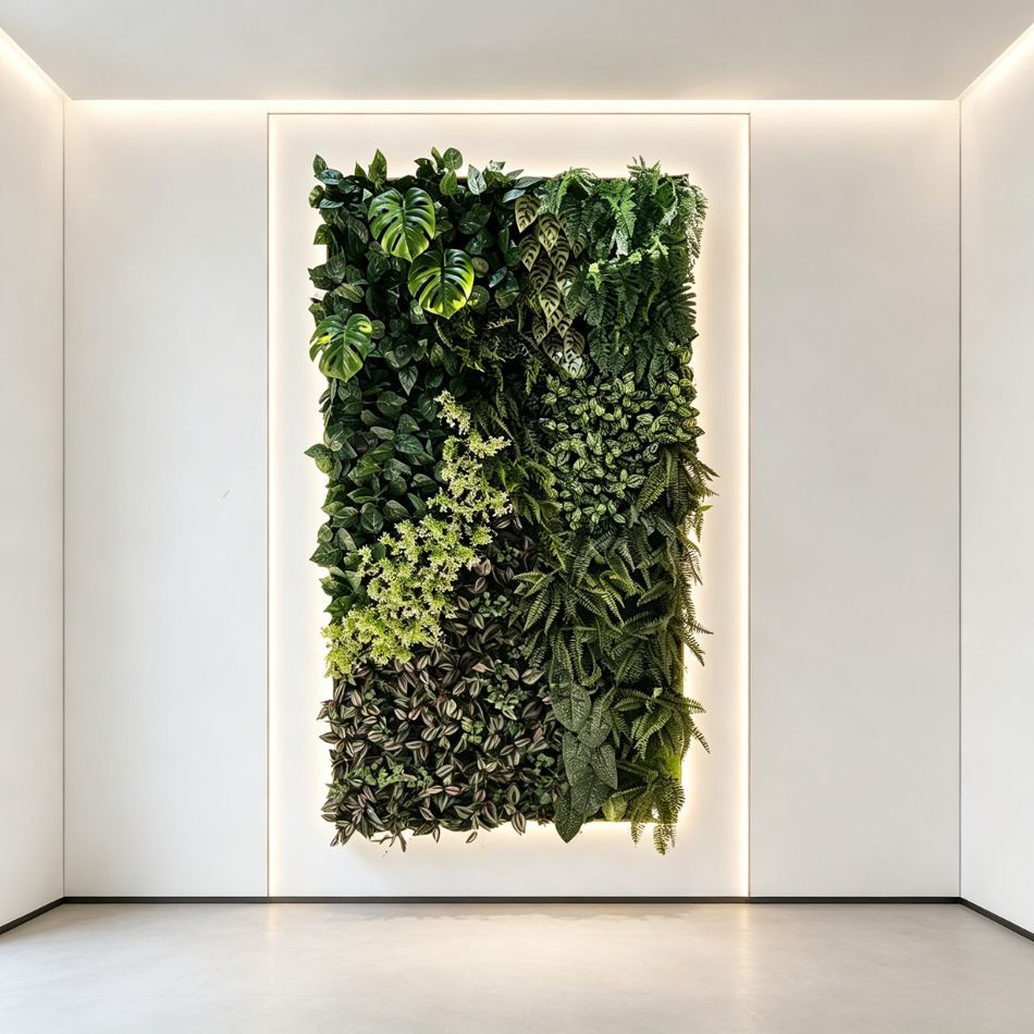 Large Framed Tropical Artificial Green Wall Panel for Interior Decor,Large Framed Tropical Artificial Green Wall Panel for Interior Decor