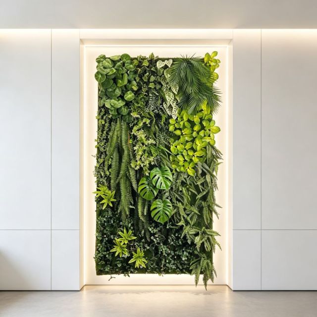Framed Tropical Artificial Vertical Green Wall for Indoor Decor,Framed Tropical Artificial Vertical Green Wall for Indoor Decor