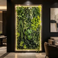 Framed Tropical Artificial Vertical Green Wall for Indoor Decor,Framed Tropical Artificial Vertical Green Wall for Indoor Decor