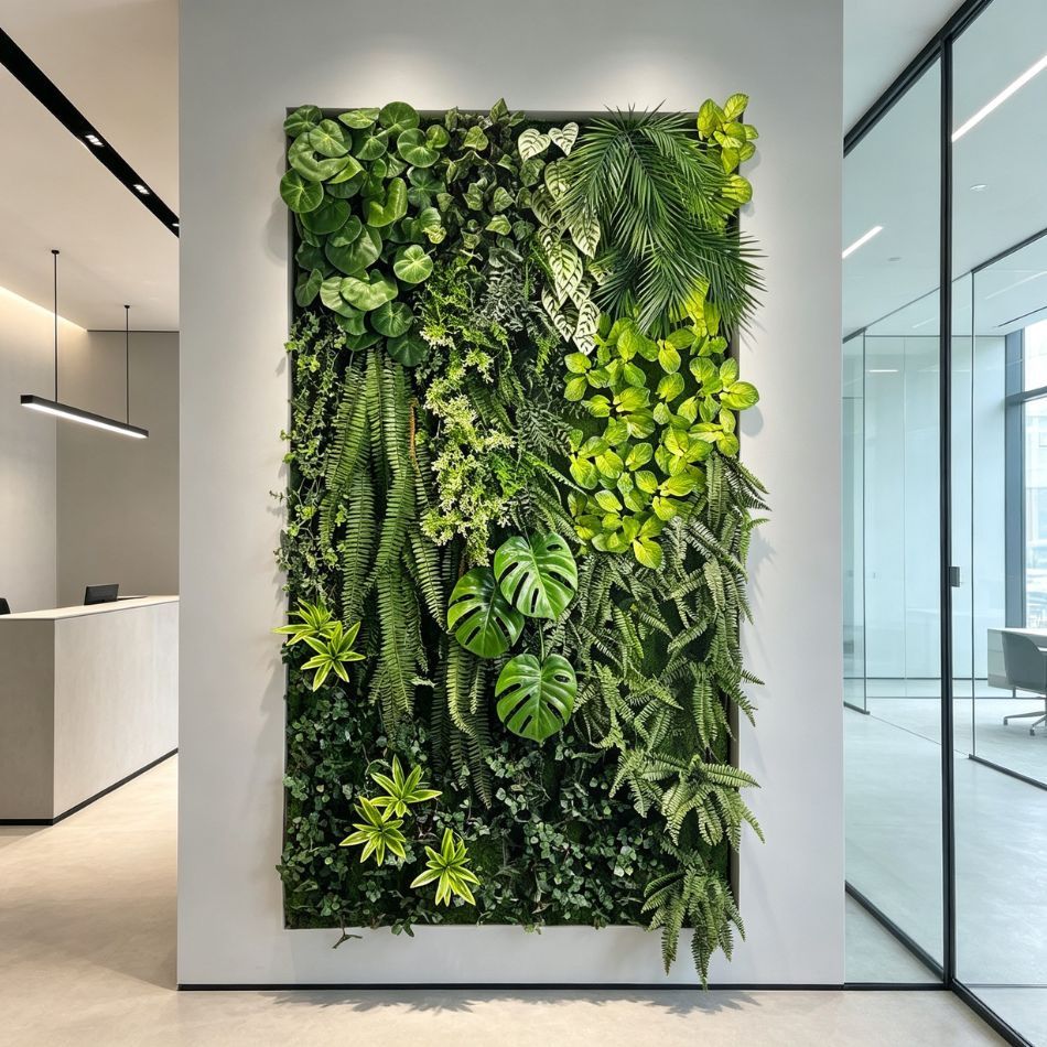 Framed Tropical Artificial Vertical Green Wall for Indoor Decor,Framed Tropical Artificial Vertical Green Wall for Indoor Decor