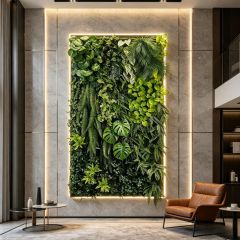Framed Tropical Artificial Vertical Green Wall for Indoor Decor,Framed Tropical Artificial Vertical Green Wall for Indoor Decor