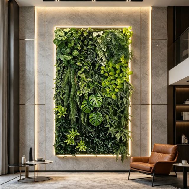 Framed Tropical Artificial Vertical Green Wall for Indoor Decor,Framed Tropical Artificial Vertical Green Wall for Indoor Decor