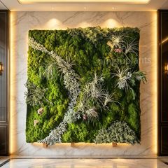 Mixed Preserved Moss Wall Art with Air Plants for Indoor Wall Decor,Mixed Preserved Moss Wall Art with Air Plants for Indoor Wall Decor